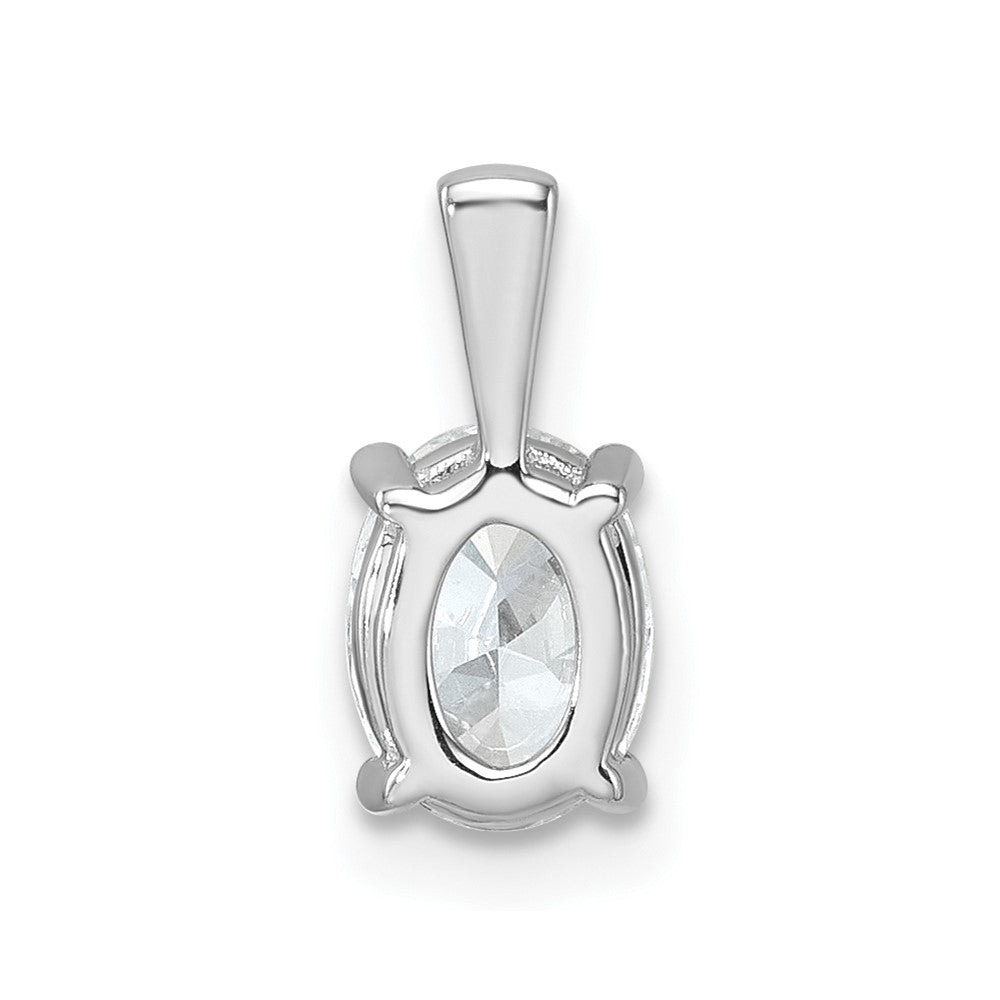 14k White Gold 1 carat Lab Grown Diamond VS+ F+ Oval Complete Four Prong Pendant