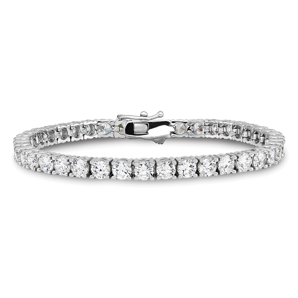 Sterling Shimmer Sterling Silver Rhodium-plated 7 inch 41 Stone CZ Bracelet 7 inches