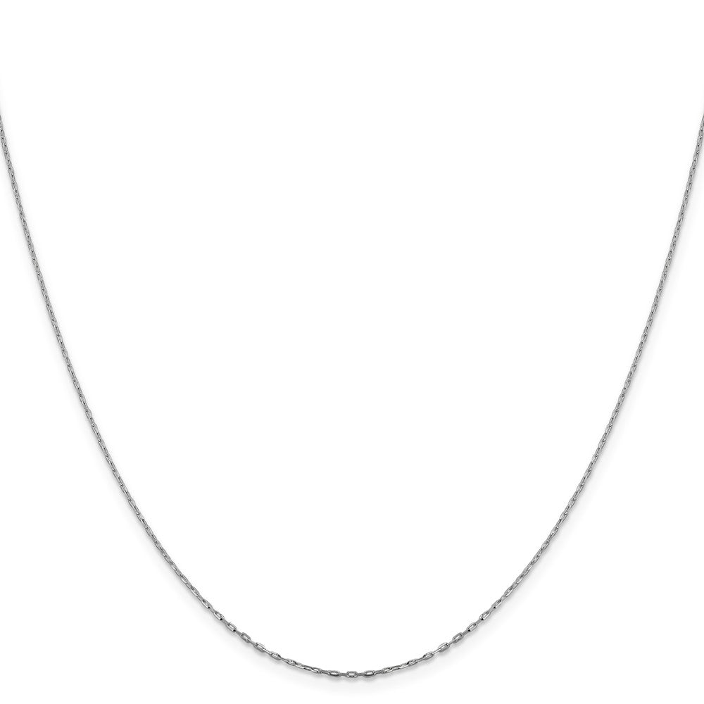 14K White Gold 1mm D/C Open Long Link Cable Chain