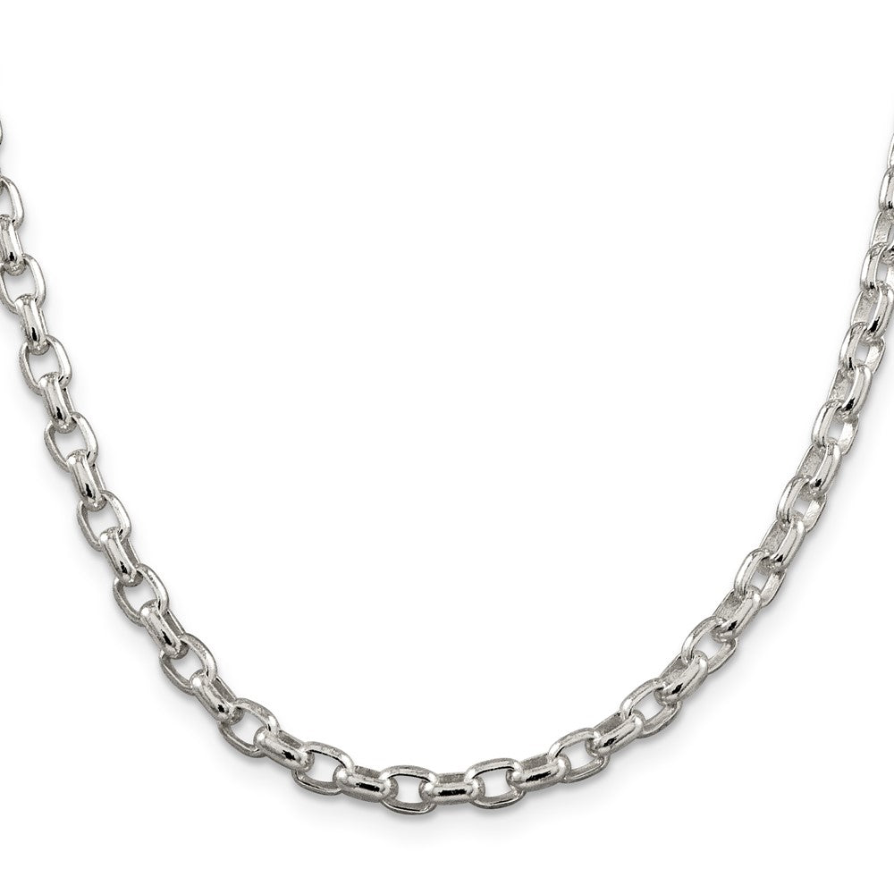 Sterling Silver 4.4mm Oval Fancy Rolo Chain 18 Inches