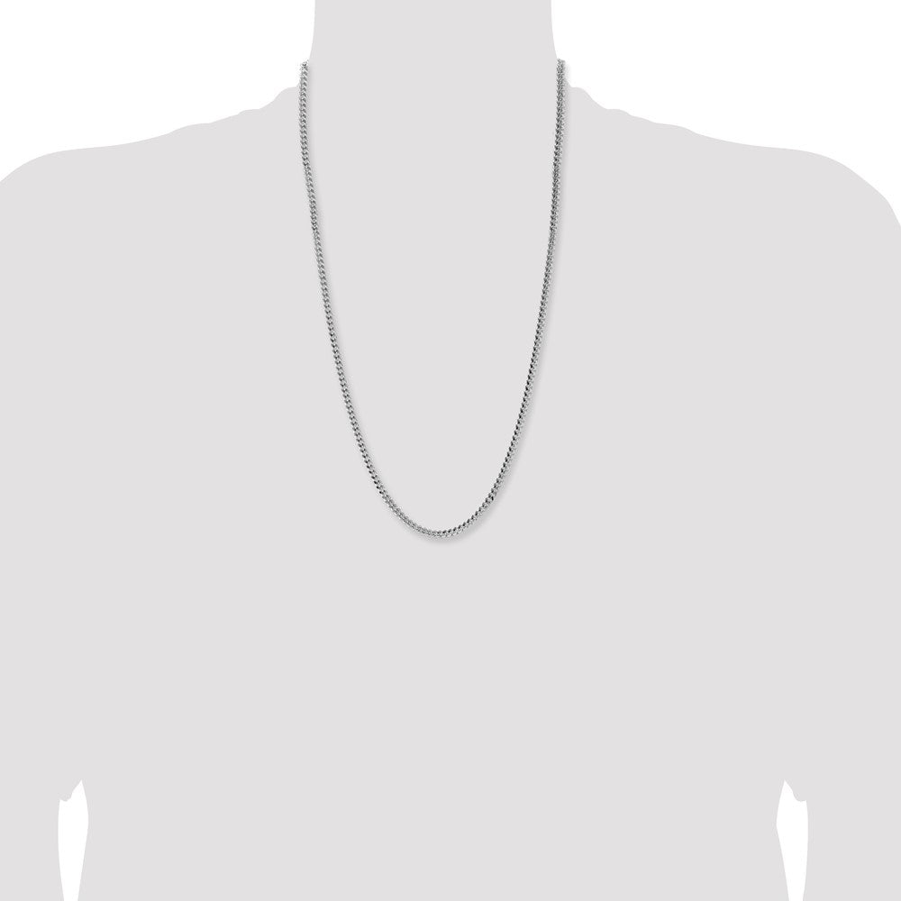 Sterling Silver 4mm Domed w/ Side D/C Curb Chain 26 Inches