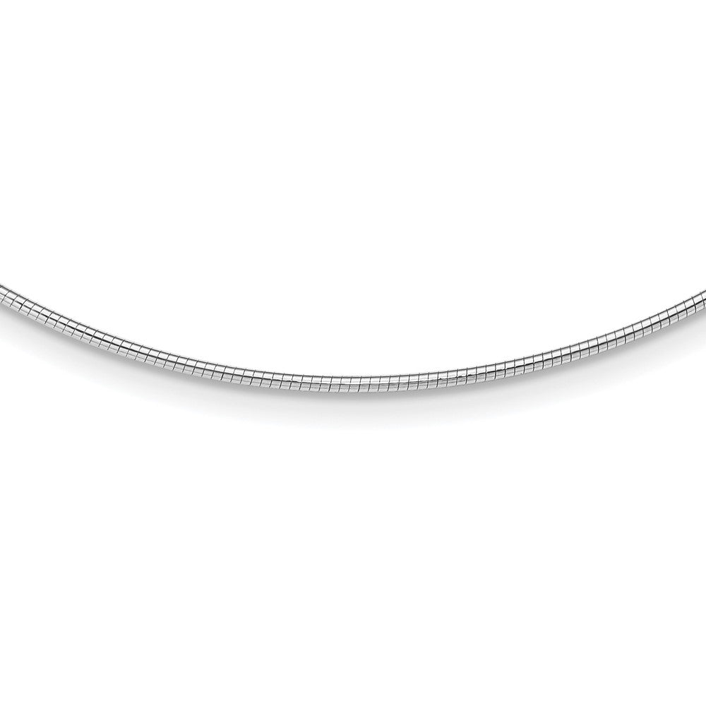 14k White Gold Polished 1.4mm 16 inch Round Omega Necklace