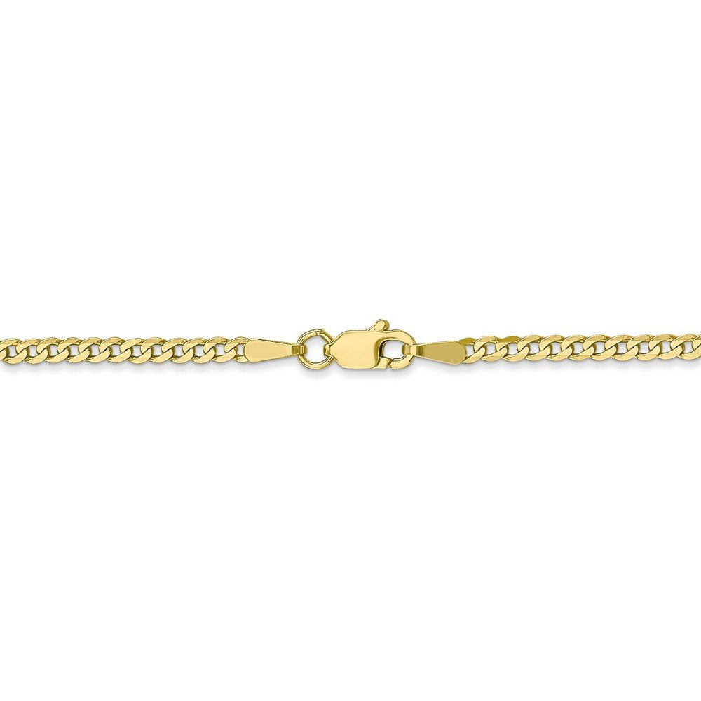 10k 2.2mm Flat Beveled Curb Chain Anklet