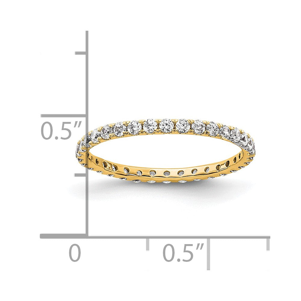 14k Polished Size 5 U-Shared Prong 1/2 carat Diamond Complete Eternity Band