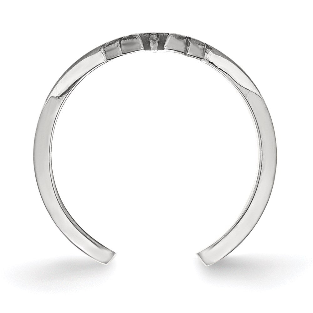 Sterling Silver Rhodium-plated MLB LogoArt New York Yankees N-Y Toe Ring