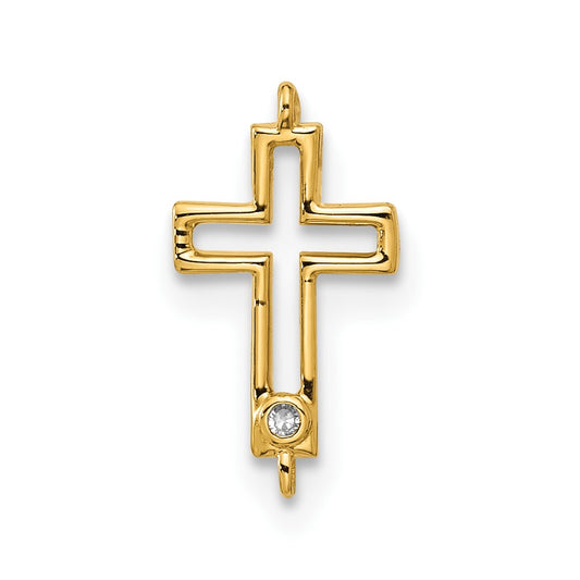 Stella & Dot 10ky Diamond Cross Charm Element