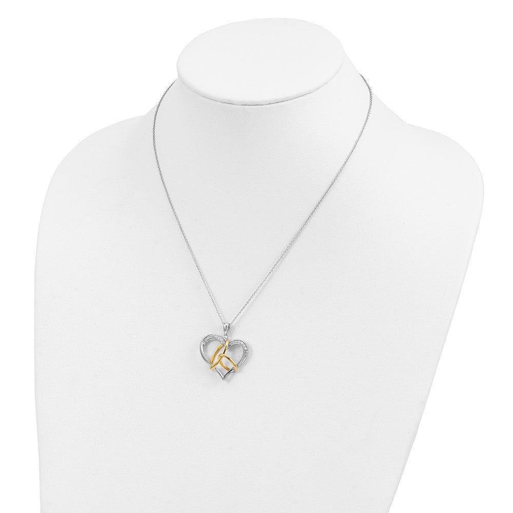 Sentimental Expressions Sterling Silver Gold-plated CZ To Have And To Hold 18in Necklace 18 Inches