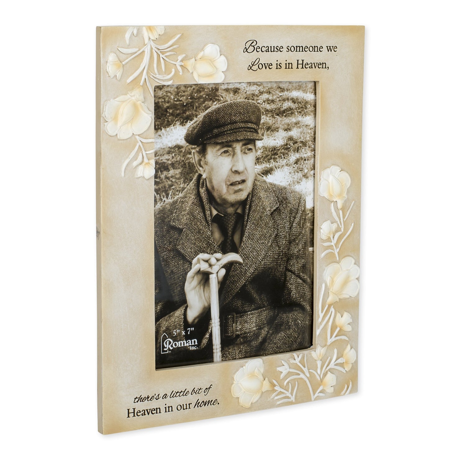 Someone We Love In Heaven 9.5 x 7 Embossed Resin Stone Table Top Photo Frame