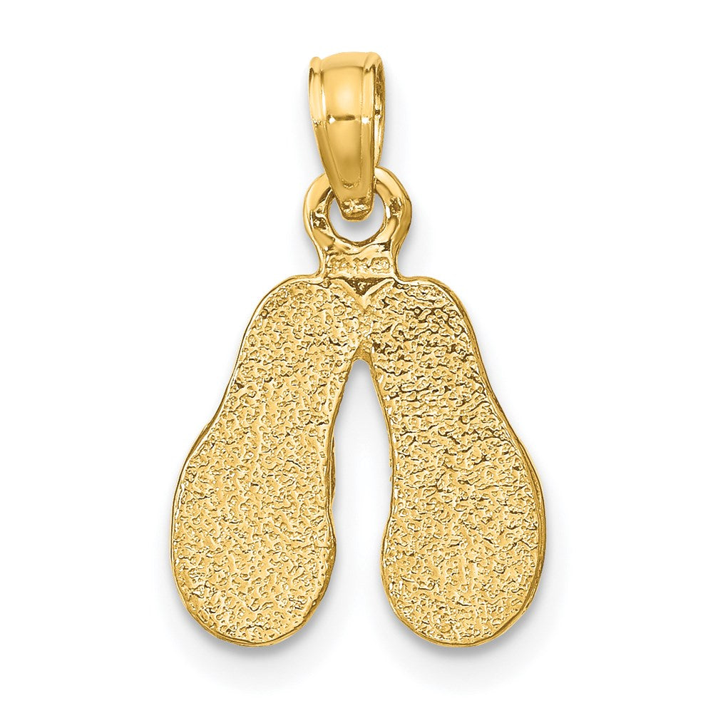 14k  3D W/ Multi-Color Enamel Double Flip-Flop Charm