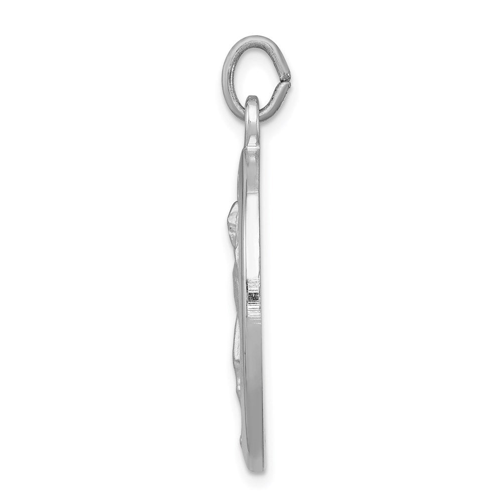 Sterling Silver Rhodium-plated Saint Florian Medal