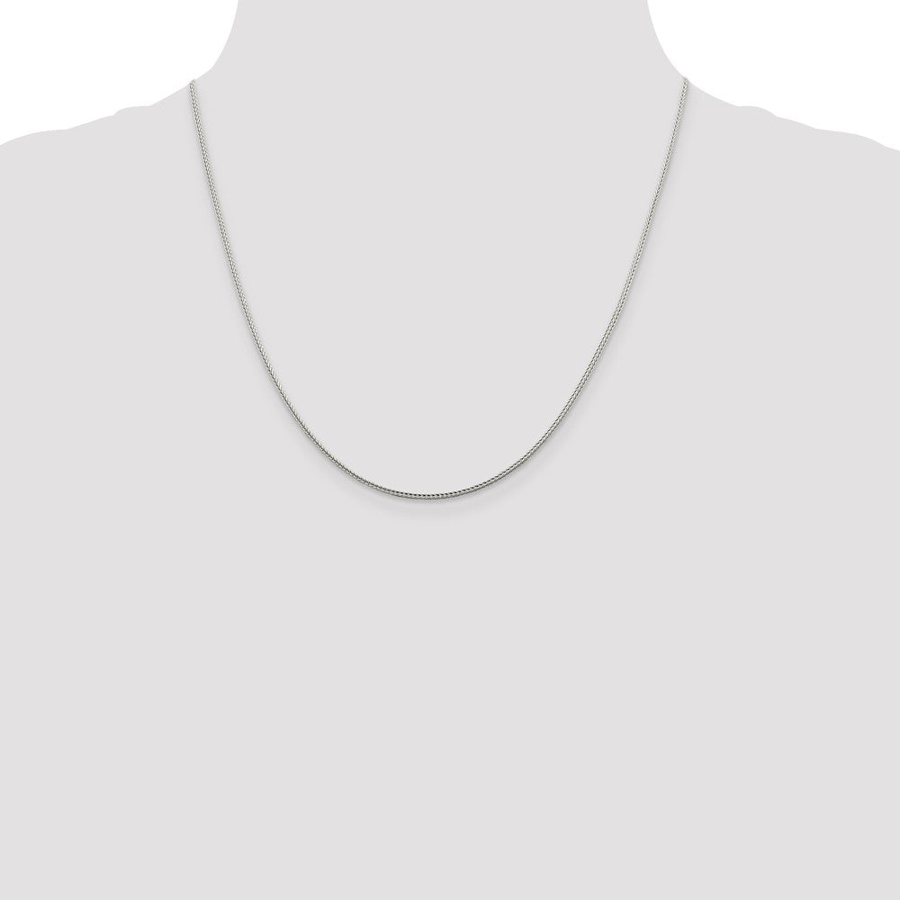 Sterling Silver 1.45mm Diamond-cut Round Franco Chain 20 Inches