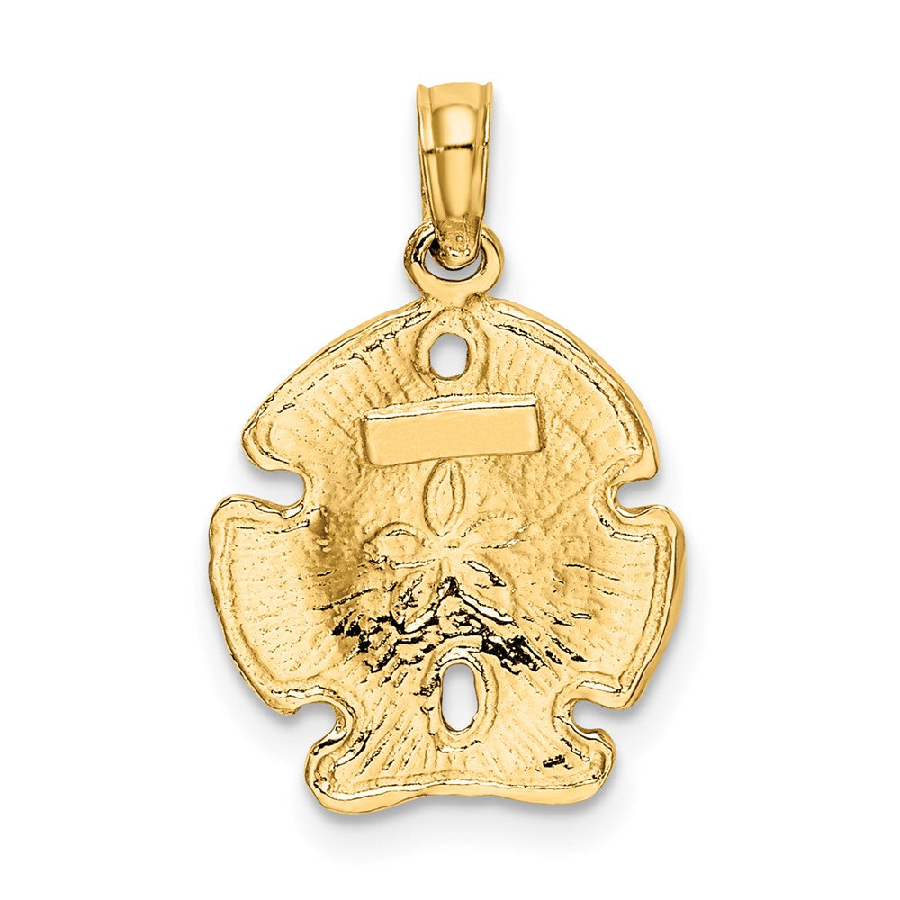 10K Polished Sand Dollar Charm