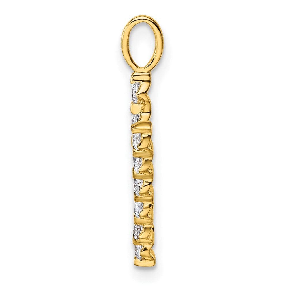 True Origin 14k 3/8 carat Lab Grown Diamond VS DEF Alphabet V Pendant