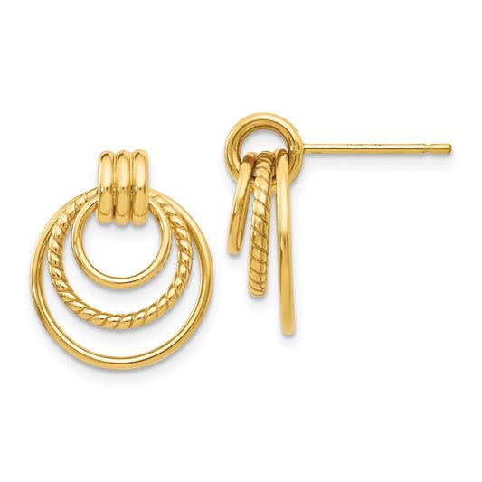 10k Polished & Twisted Fancy Post Earrings