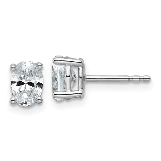 14k White Gold 1 ctw Certified Lab Grown Diamond VS+ F+ Oval 4 Prong Heavy Wt. Stud Earrings