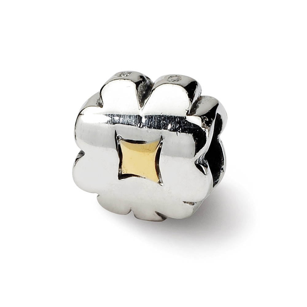 Sterling Silver & 14k Reflections Clover Bead
