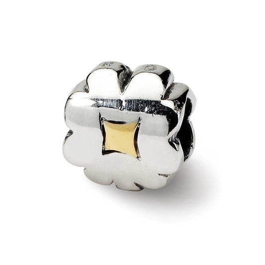 Sterling Silver & 14k Reflections Clover Bead