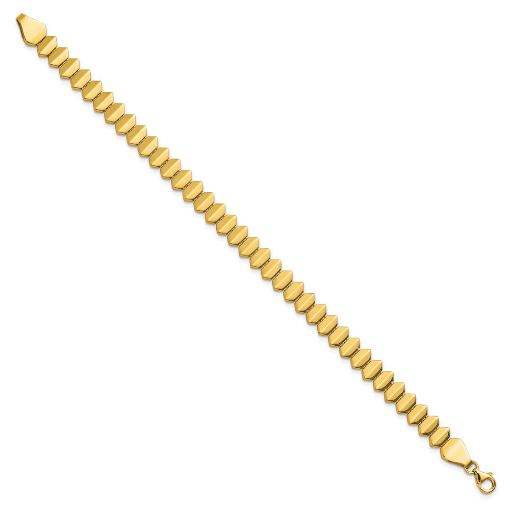 14K Polished Fancy Geometric Link Bracelet 7.5  inches
