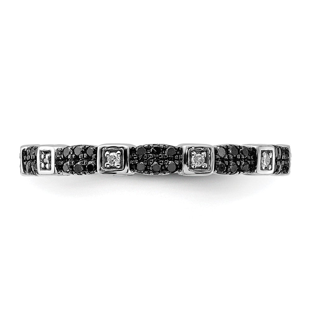 Sterling Silver Stackable Expressions Black & White Diamond Ring
