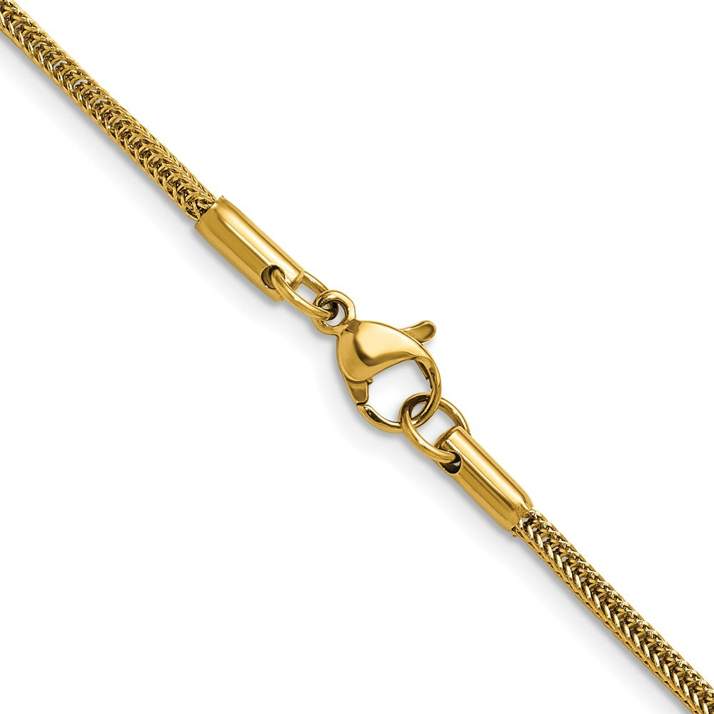 Chisel Stainless Steel Polished Yellow IP-plated 1.5mm 16 inch Square Wheat Chain