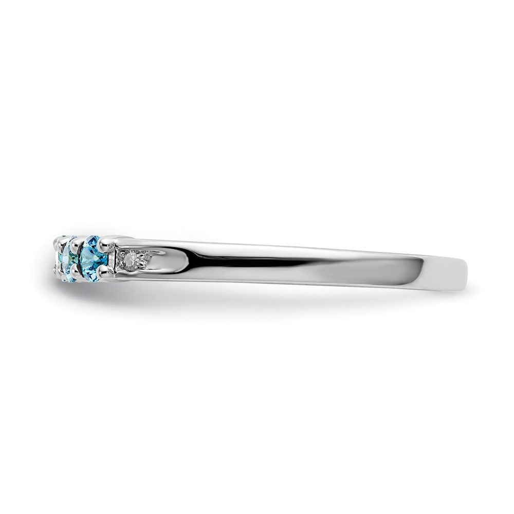 SS Blue Topaz and Diamond 7- 2.5MM RD, 2 - 200' RD - Stone:B Mel:S45