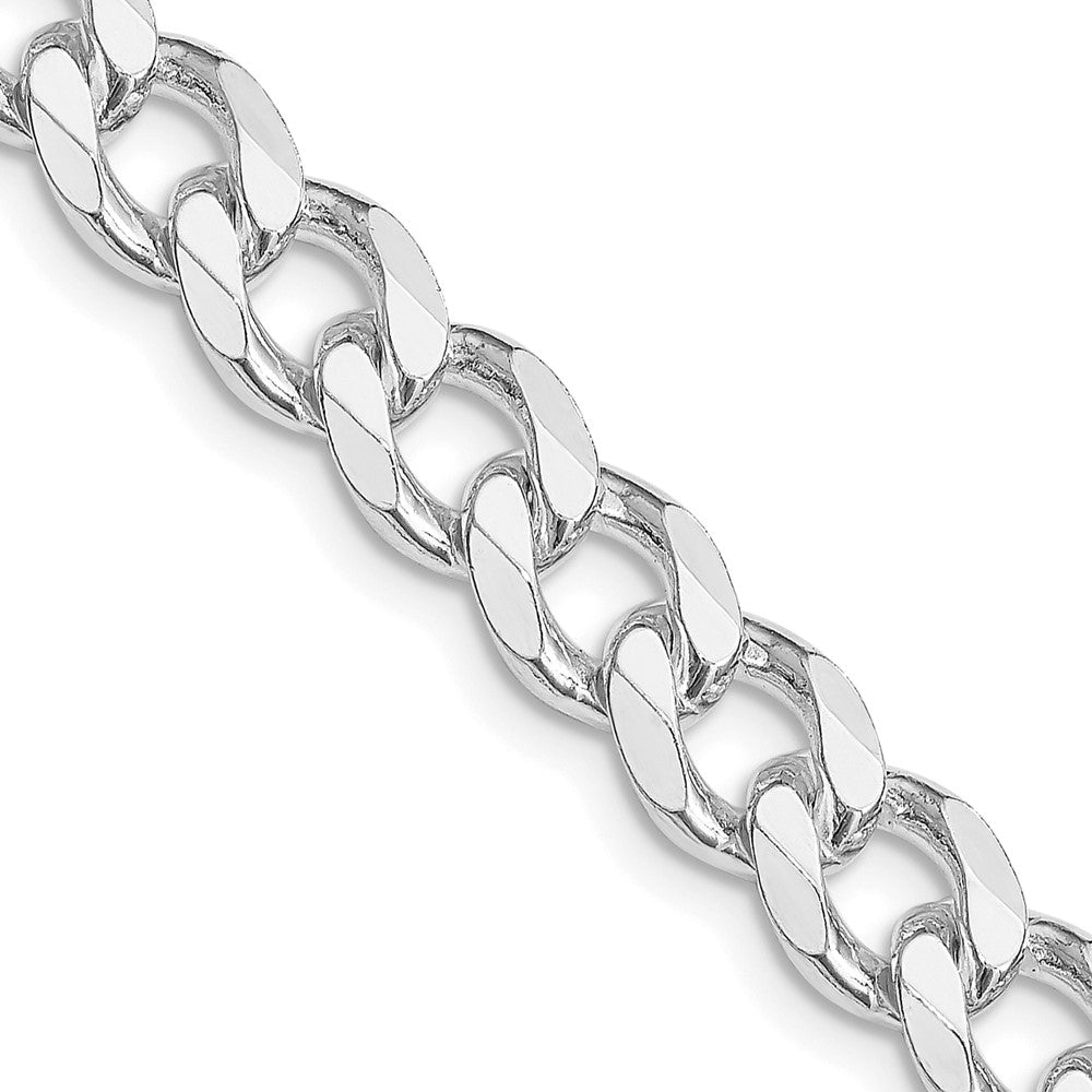 Sterling Silver Rhodium-plated 8.3mm Curb Chain 28 Inches