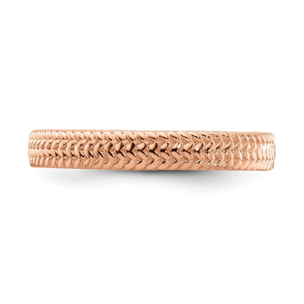 Sterling Silver Stackable Expressions Pink-plated Ring Size -6