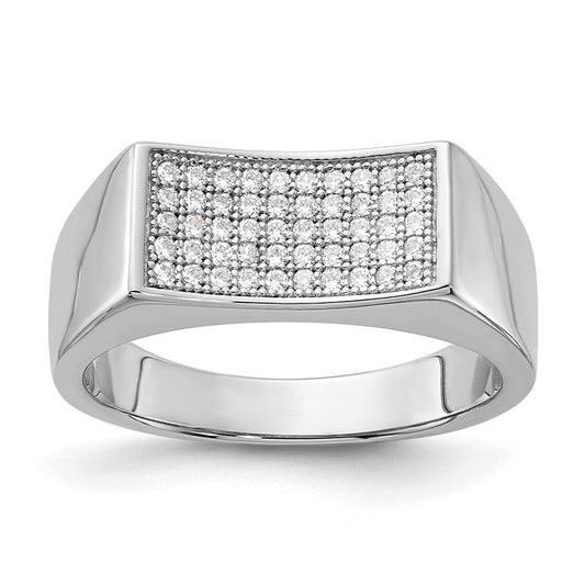 Brilliant Embers Sterling Silver Polished CZ Ring