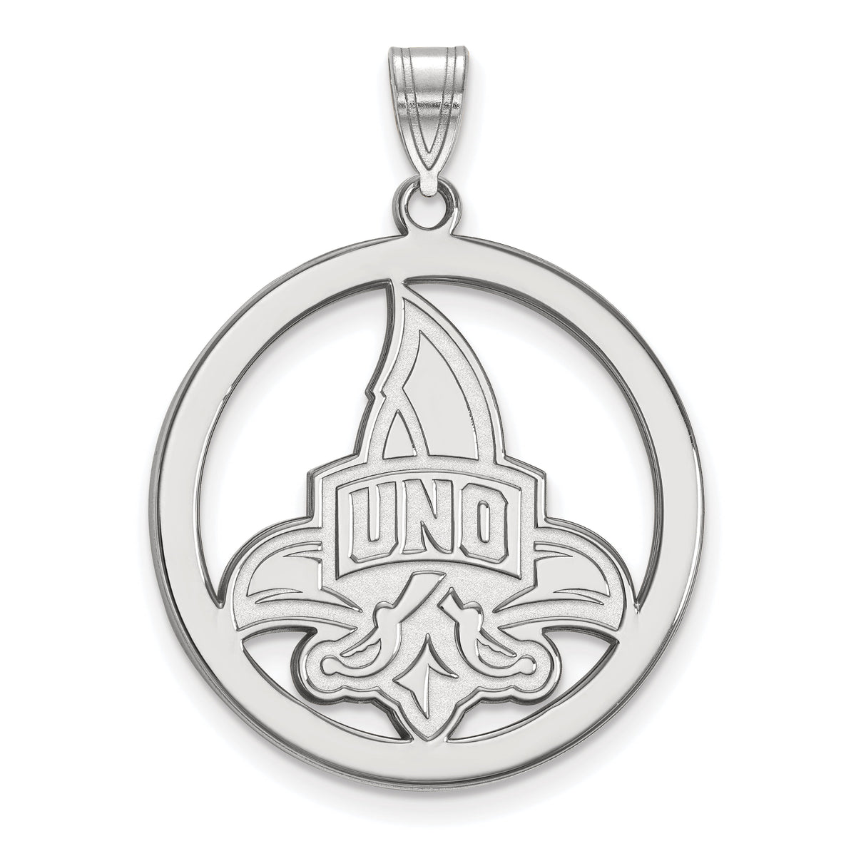 LogoArt Sterling Silver University Of New Orleans L Pendant Necklace In Circle