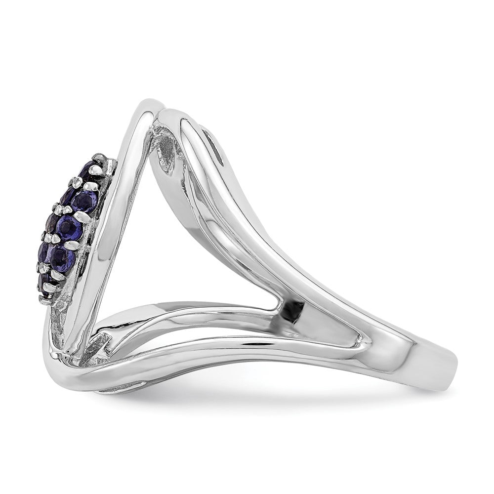 Sterling Silver Rhod-plat Iolite Ring