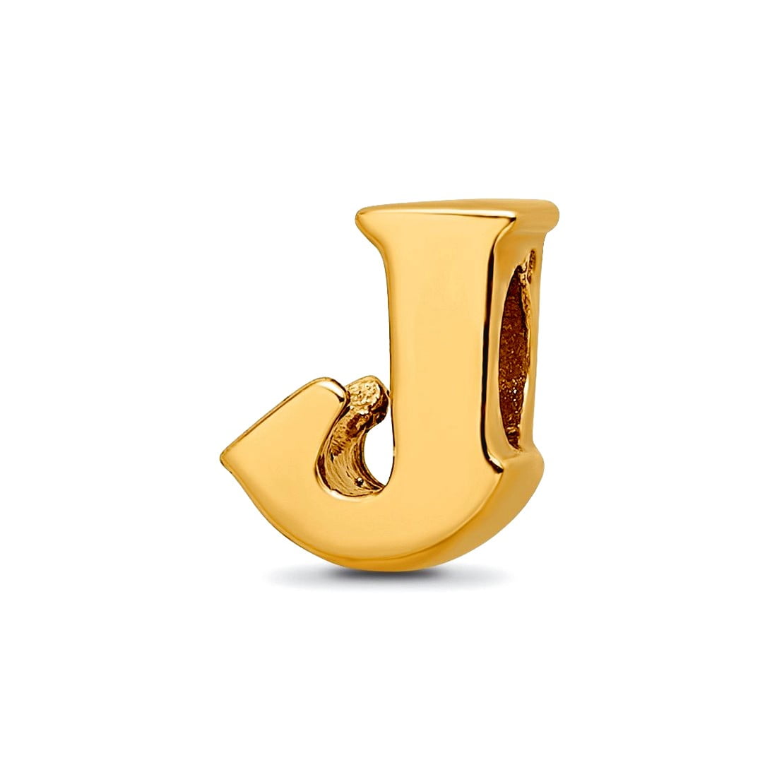 Reflection Beads QRS468JGP Sterling Silver Gold-Plated Letter J Bead