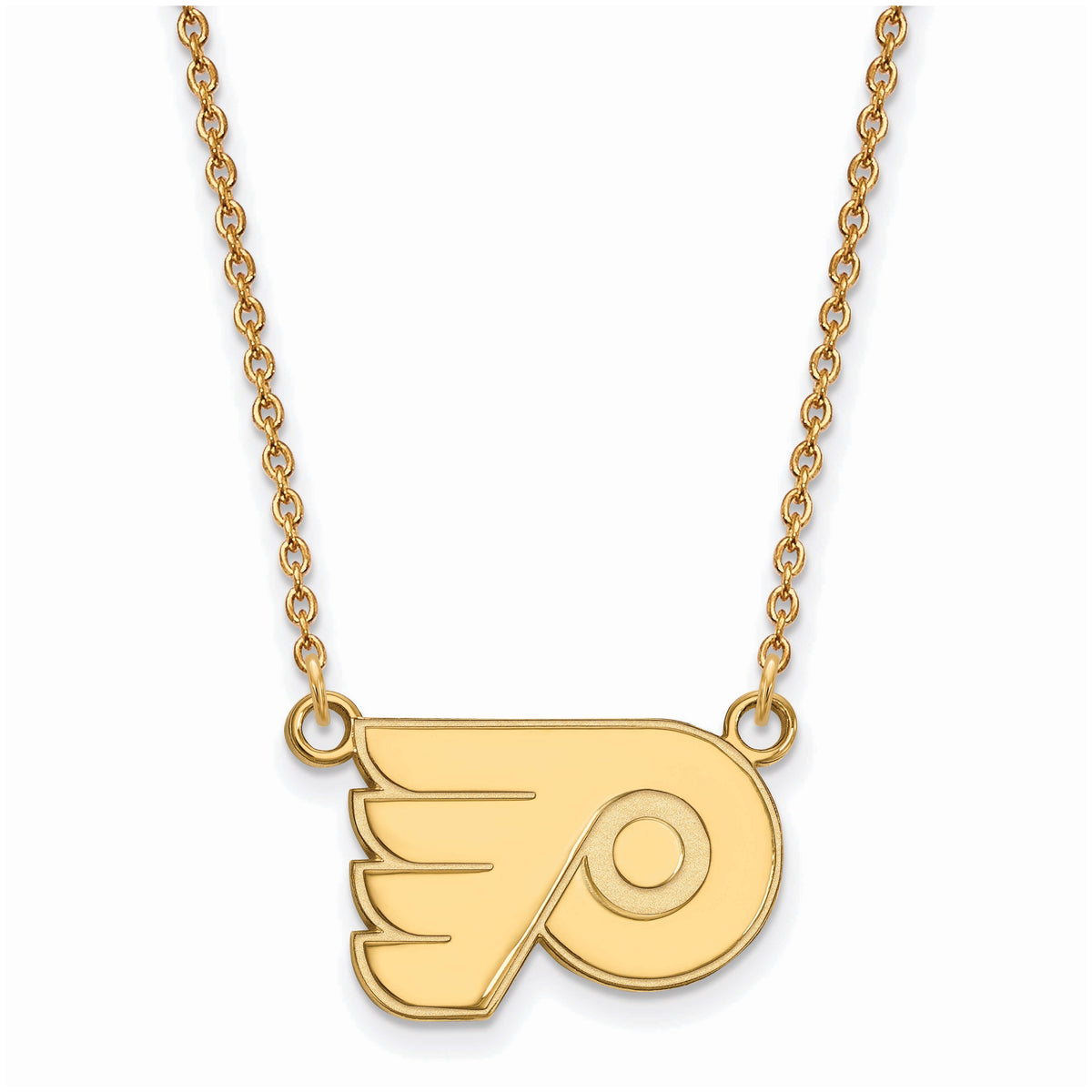 Sterling Silver Gold Plated NHL LogoArt Philadelphia Flyers Sm Necklace