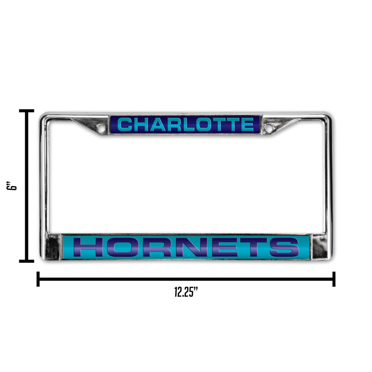 Charlotte Hornets Laser Etched Chrome License Plate Frame