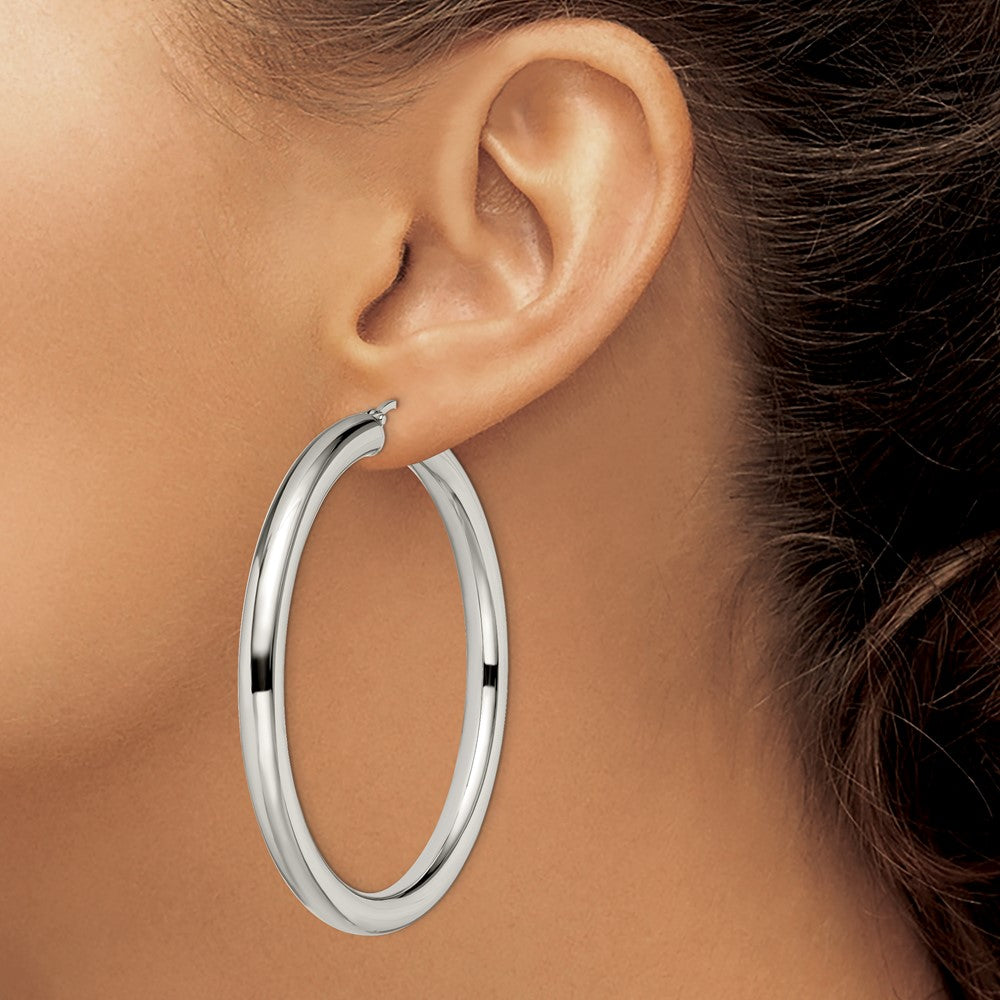 Stainless Steel Polished Hoop Earrings