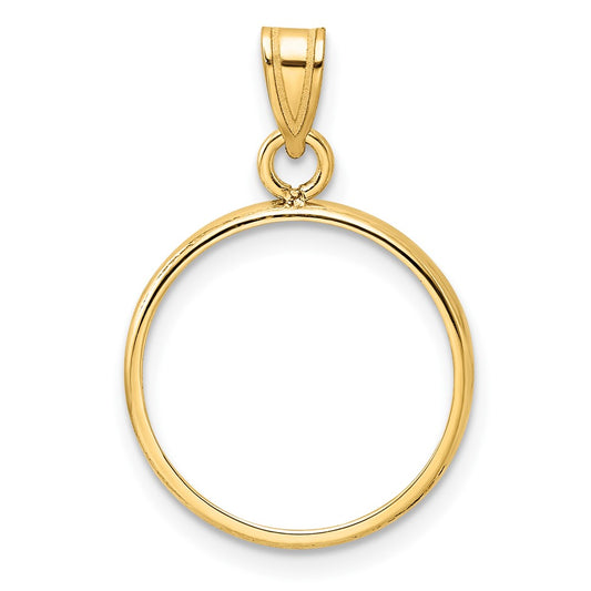 Wideband Distinguished Coin Jewelry 14k Polished 15.5mm Prong Coin Bezel Pendant