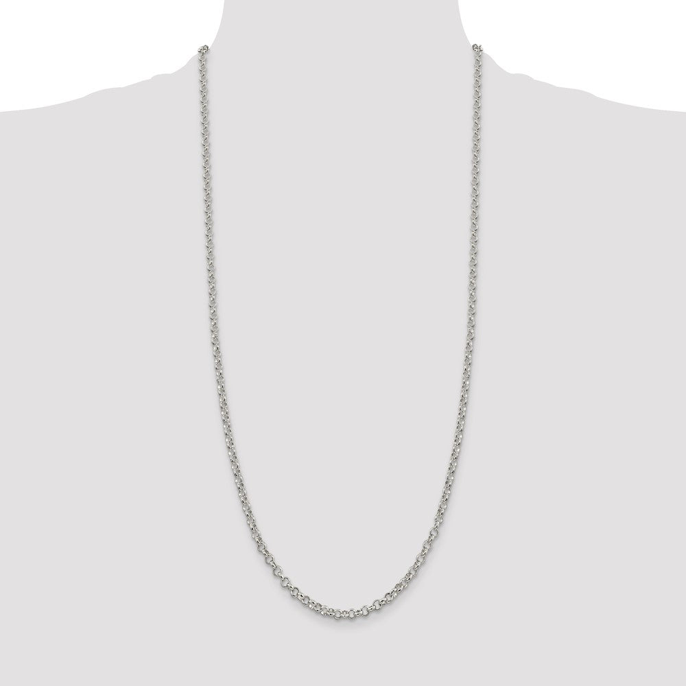 Sterling Silver 4mm Rolo Chain 30 Inches