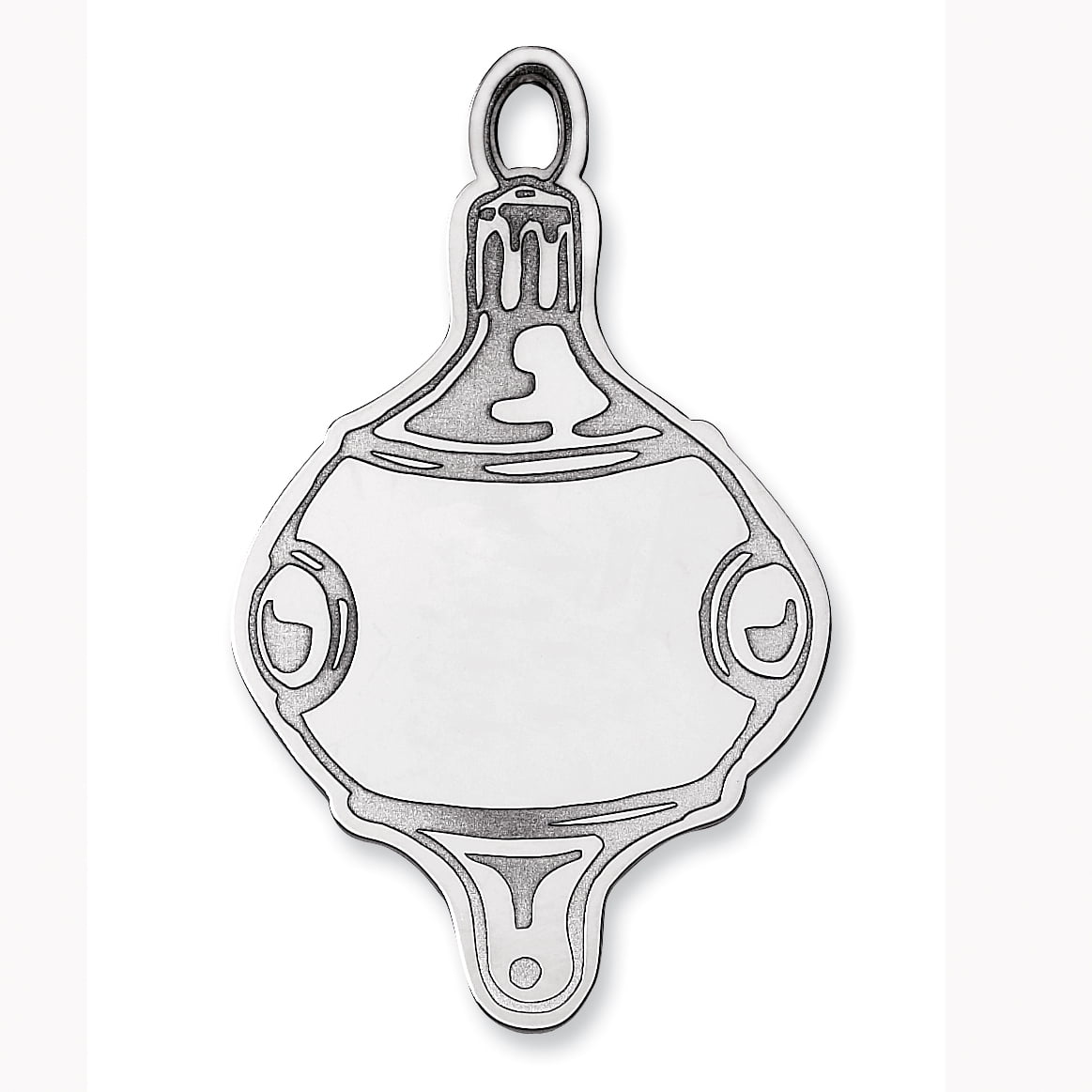Sterling Silver Rhodium-plated Blank Christmas Ornament QQ350B