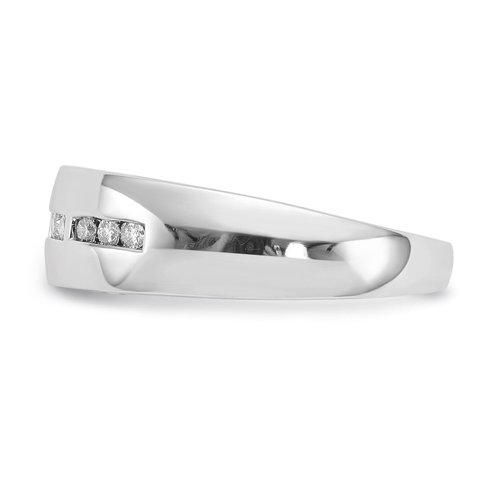 10K White Gold Polished Diamond Men's Band