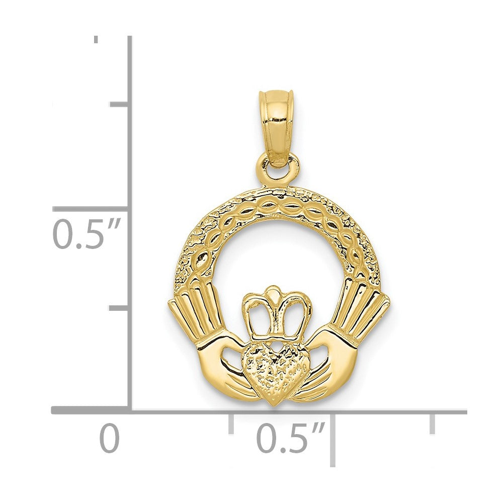 10k Claddagh Charm Yellow Gold