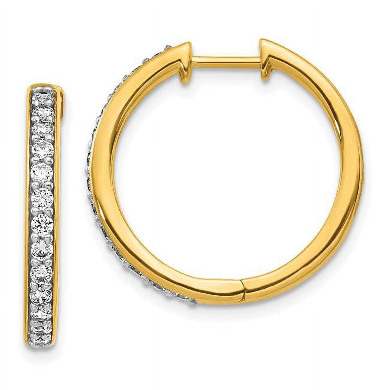 14k 5/8 carat Diamond Hinged Hoop Earrings