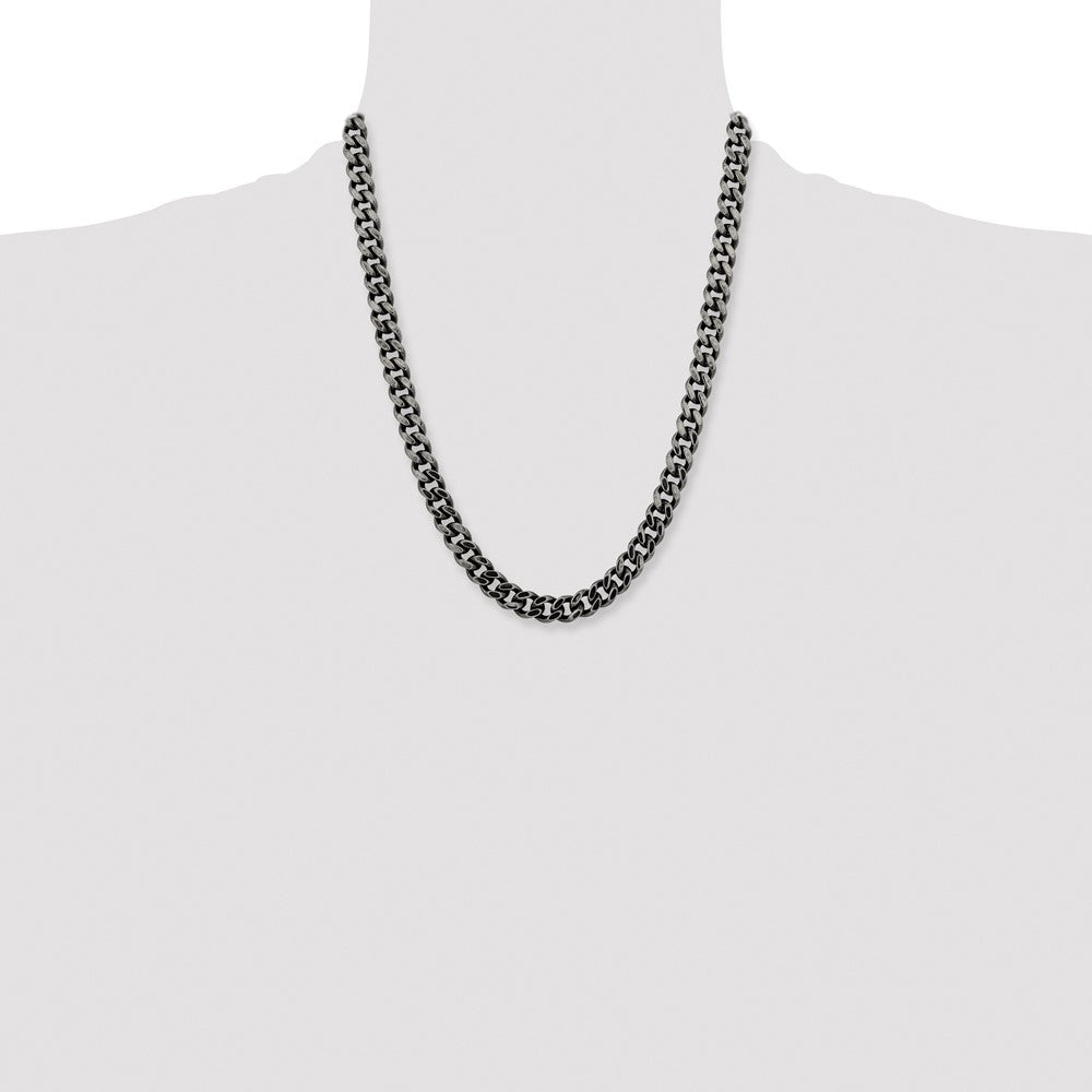 Stainless Steel Oxidized 9.25mm 22in Curb Chain