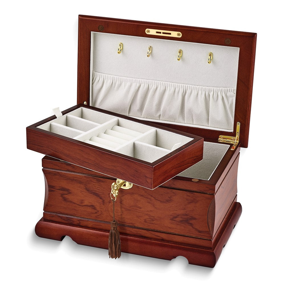 Luxury Giftware Matte Bubinga Veneer and Painted Finish Velour Lining Magnetic Jewelry Box