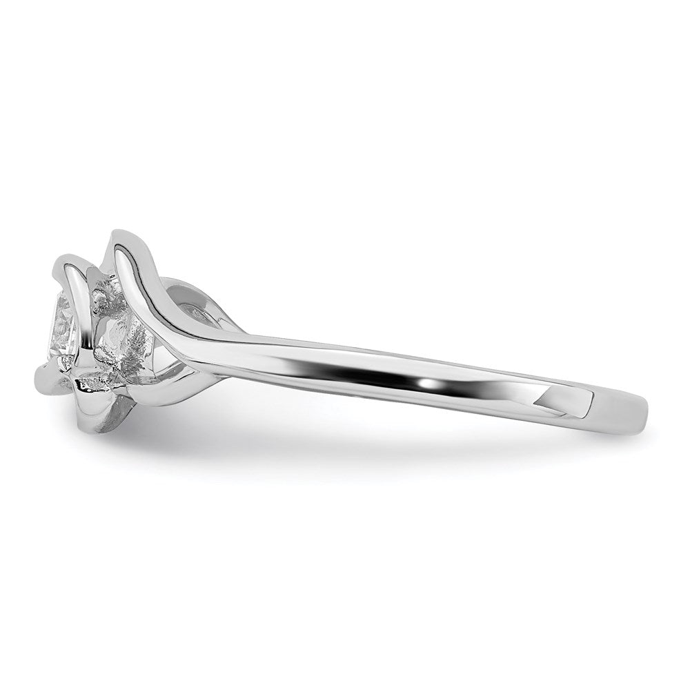 Sterling Silver Rhodium Plated CZ Ring