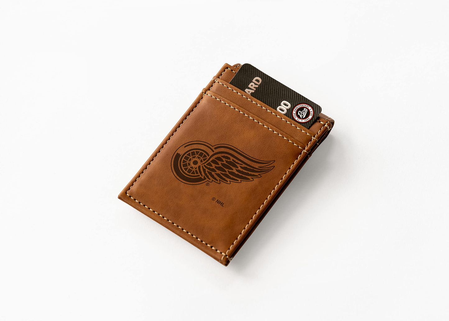 Red Wings Laser Engraved Brown Front Pocket Wallet