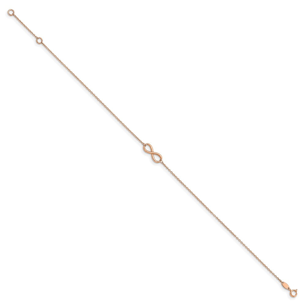 14K Rose Gold Polished Infinity with 1in ext. Anklet