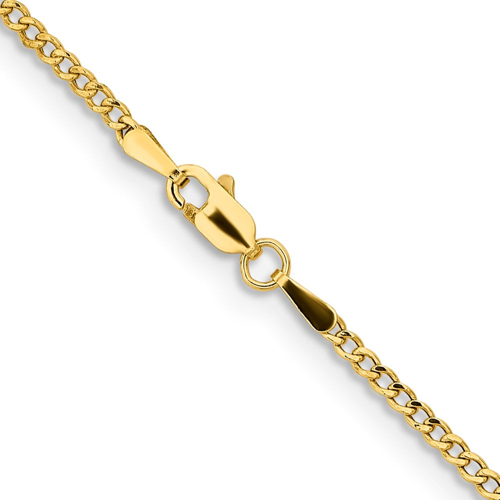 14K 22 inch 1.85mm Semi-Solid Curb with Lobster Clasp Chain