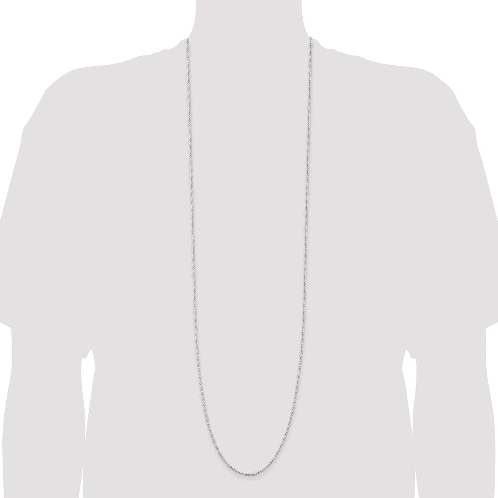Sterling Silver 2mm Beaded Chain 30 Inches