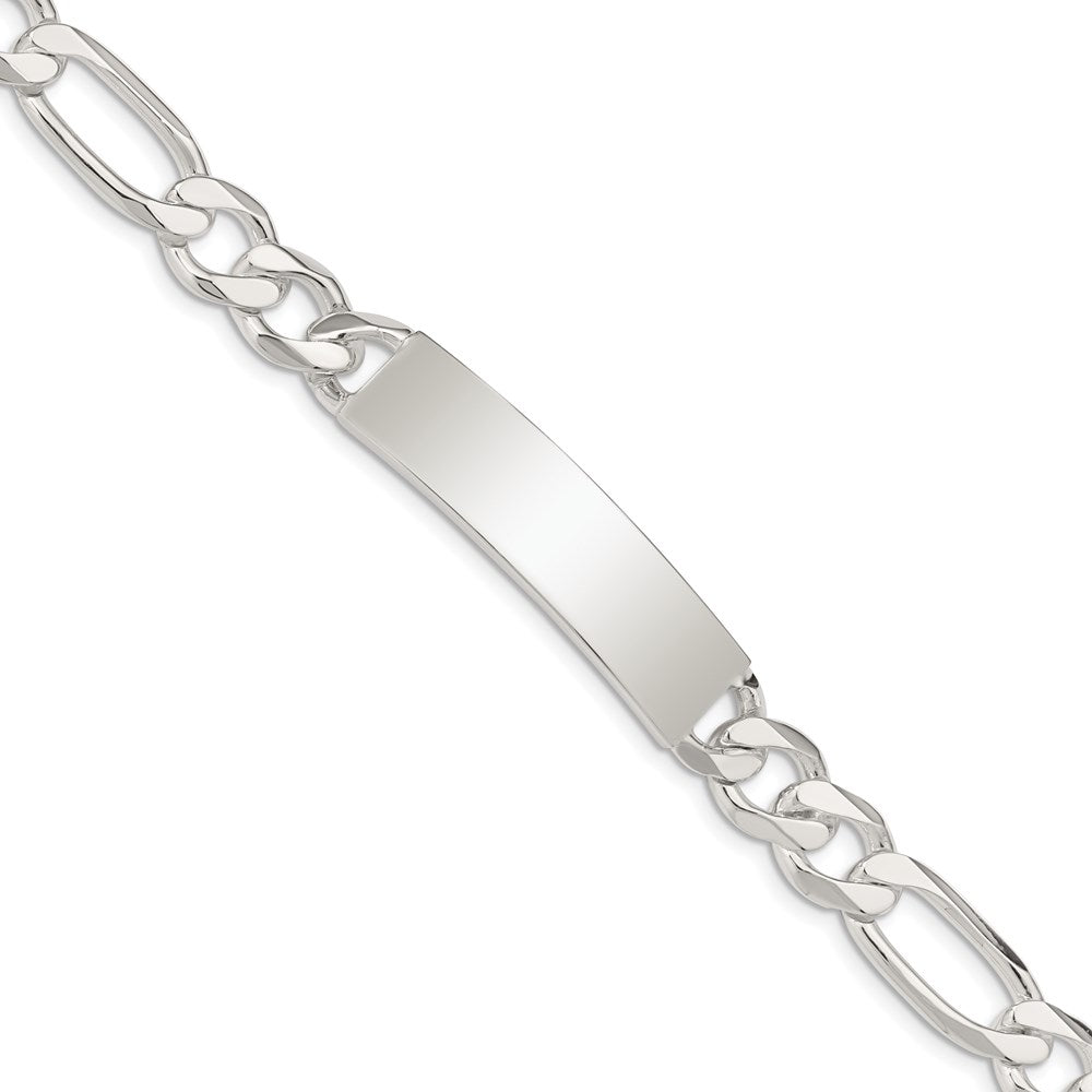 Sterling Silver Figaro Link ID Bracelet 8.5 inches