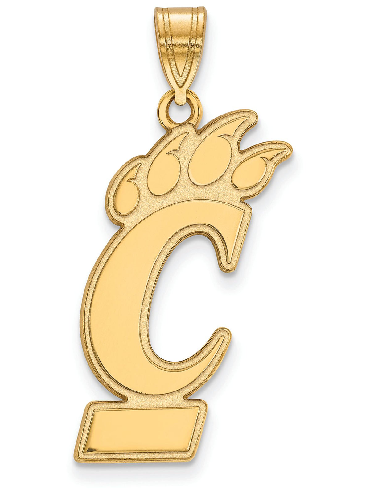 14k Gold Plated Silver U of Cincinnati XL Pendant