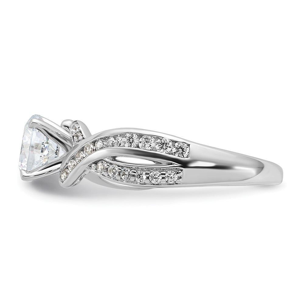 Sterling Silver Rhodium-plated Diamonore Criss-Cross Ring
